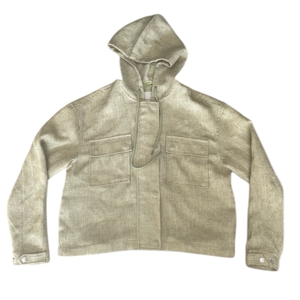 Avec Les Filles Hooded Utility Jacket in Light Olive